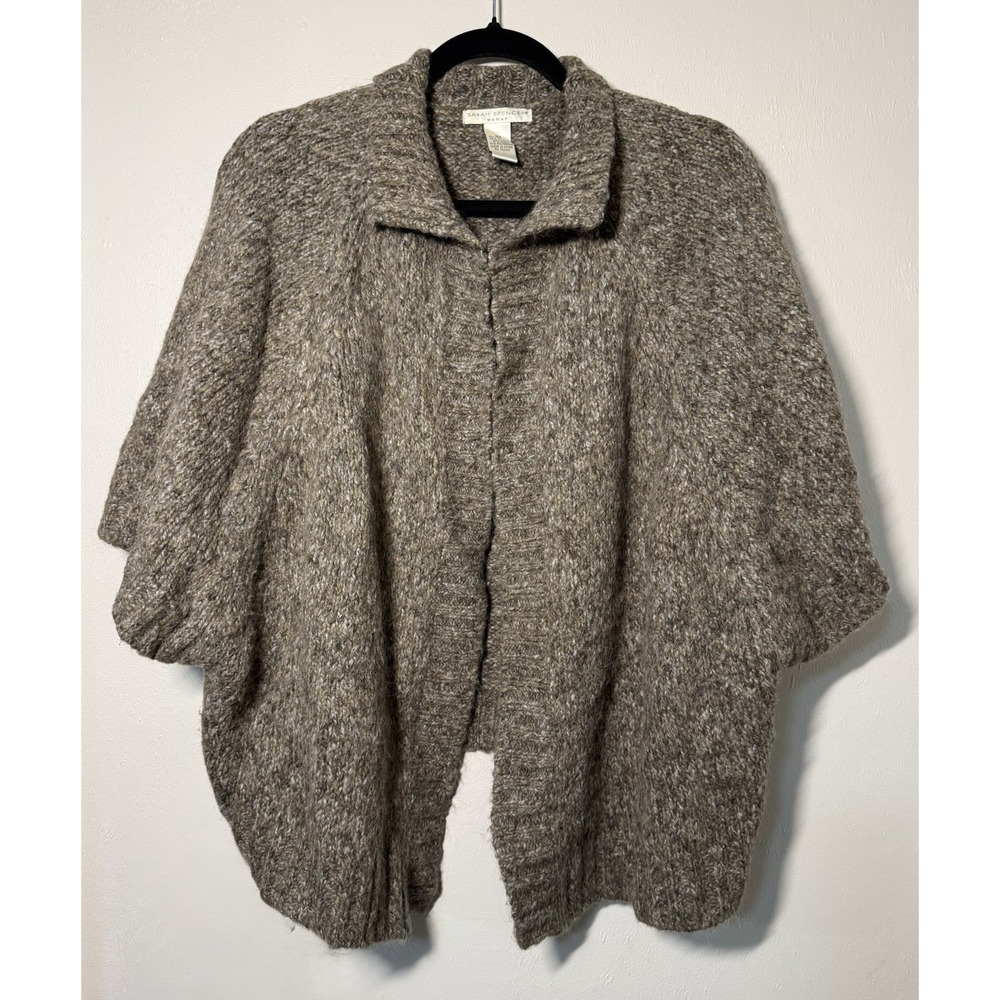 Sarah Spencer Wool Cardigan Sweater Womens Size 3X Alpaca Brown Comfort Winter